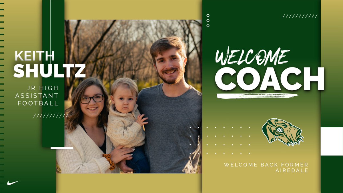 Welcome the newest member of our Alma Football program. Also a former Airedale! #only1airedale