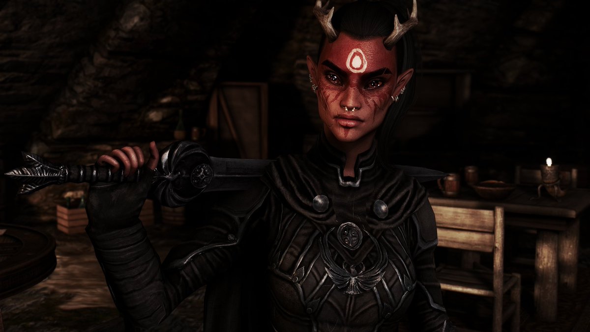 TheJaclynBlack's tweet photo. One’s a repost because I have to shoot her again BUT happy World Goth Day form my two edgy queens (and me)🧛🏻‍♀️🖤👻
#Skyrim #SkyrimSE #SkyrimMods #PiChoENB #OCKazara #OCNimhiel https://t.co/aZAAhcYzTx