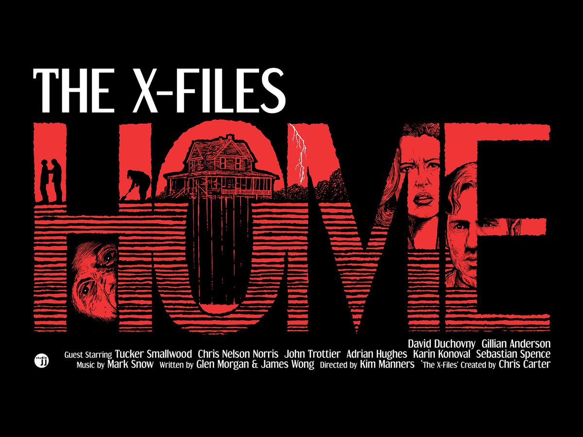 JJLendl's tweet photo. Today’s #Xfiles poster reveal: a new take on the episode “Home”.

Prints will be available exclusively at @XFilesMuseum’s #thexfiles 30th Anniversary Fan Fest in July (look for preorders in June) AND as part of the @KarinKonoval Experience ticket package.

More reveals this week! https://t.co/o7iZVeujox