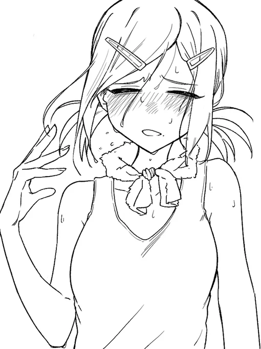 あまりに暑い…じぬ゛ なるか子描いてた