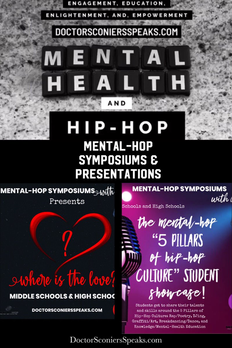NewStepsCounsel's tweet photo. Let’s bring Mental-Hop to your Middle School or High School. Mental-Hop brings Engaging and Educational School Symposiums/Presentations to students around the country. Watch how the power of Hip-Hop Culture, Music, Healing, &amp; Mental-Health come together!
https://t.co/K0ZlNo37Kb https://t.co/tUTGyUDLnb
