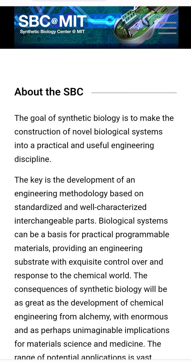 <a href="/JoeMcAuliffe17/">Joe McAuliffe</a> <a href="/johncumbers/">John Cumbers</a> Yes, <a href="/JoeMcAuliffe17/">Joe McAuliffe</a>. Took me many months in 2021 to realize that <a href="/DrewEndy/">@drewendy.bsky.social</a>'s original #SyntheticBiology product/process definition, recently disappeared from #MIT 's website, currently means "genetically engineered." Some of us are Engineering Biology w/out modifying genetics.