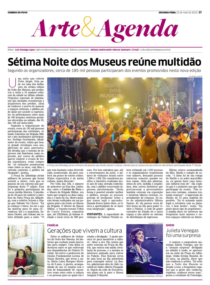 _carolguarnieri's tweet photo. Capa de hoje + primeira página do @arteeagenda. Incrível participar da cobertura de um evento tão importante pros gaúchos e pra Porto Alegre! Feliz demais 💛 https://t.co/fBIdqW0MDO