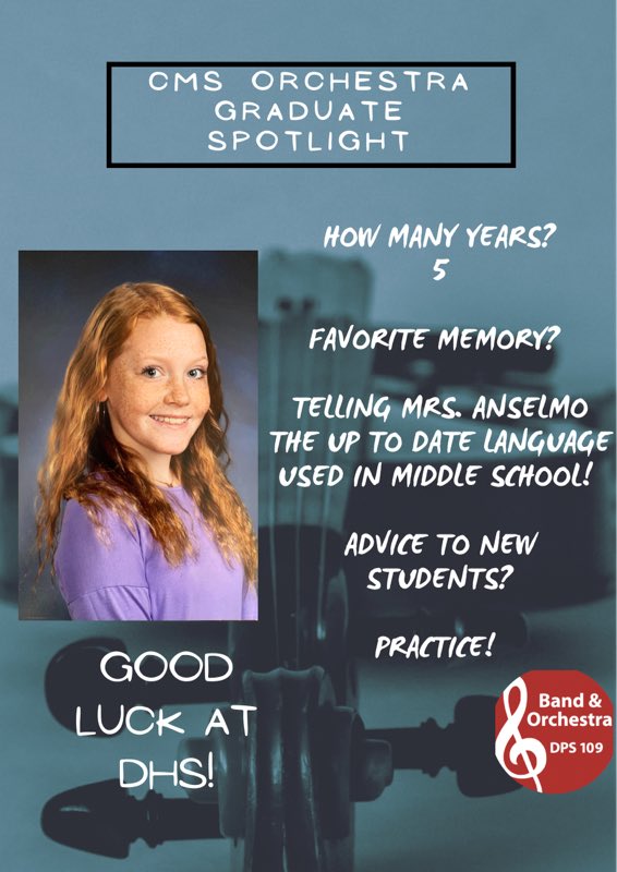 Happy Monday! This 8th grader has left such a mark on our students &amp; program I couldn’t be more proud! You will be missed from our CMS orchestra family, but will do AMAZING in life! Oh the places you will go! You are valued, loved, &amp; appreciated! <a href="/DPS109/">Deerfield Dist. 109</a> <a href="/109Caruso/">Caruso Middle School</a> #cmstrings109