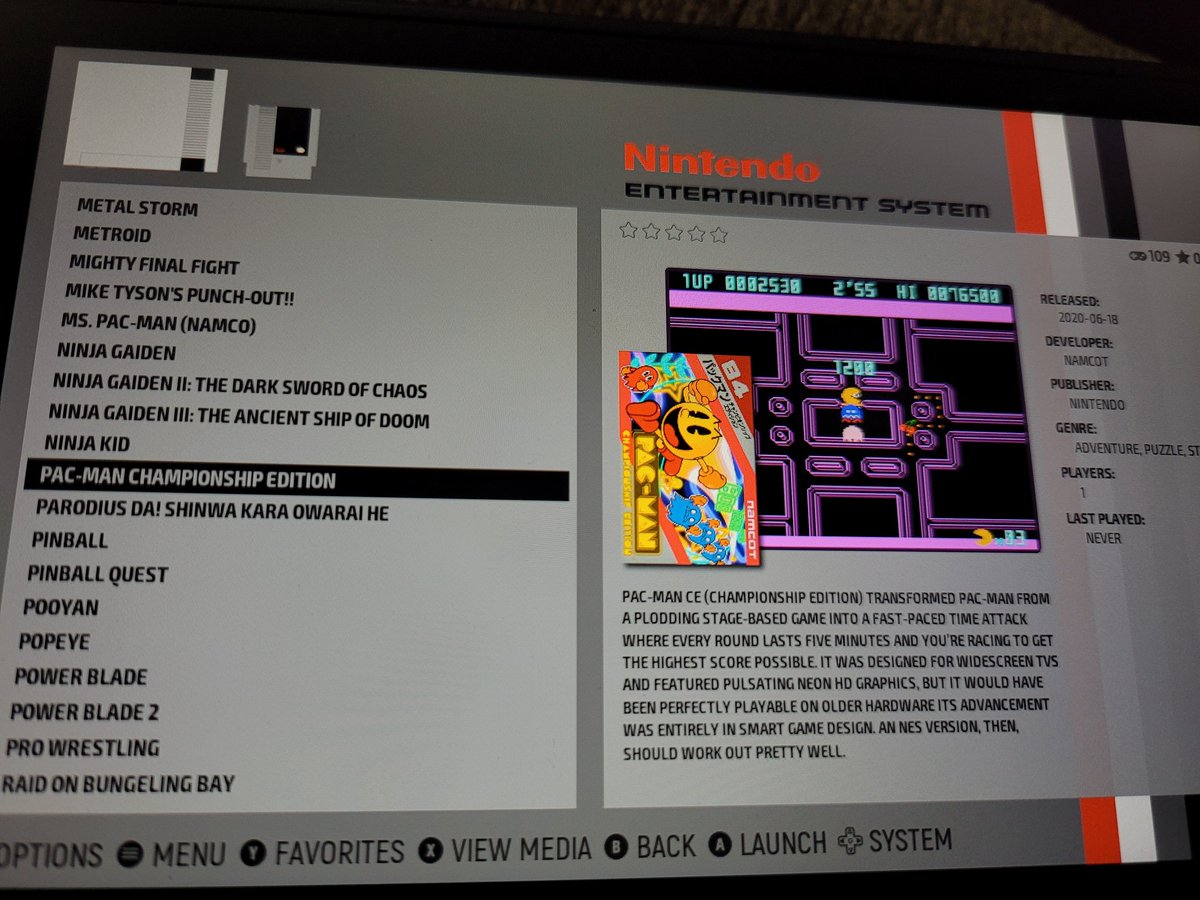 Lord_Wompus's tweet photo. Threw the ripped Pac-Man CE NES ROM onto my Steam Deck...

Here's my first go if anyone wants to play score chase. 🙂 https://t.co/QOAEOQhm9J