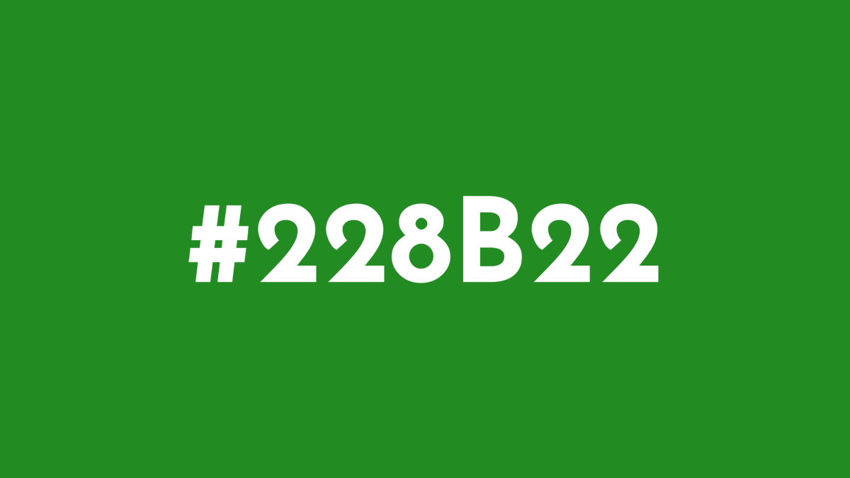 TimourPetit's tweet photo. The color #228B22 is a shade of green commonly known as forest green. It is often associated with nature, growth, and harmony. #randomcoloroftheday #colorful #Random https://t.co/V2jBALdLh8