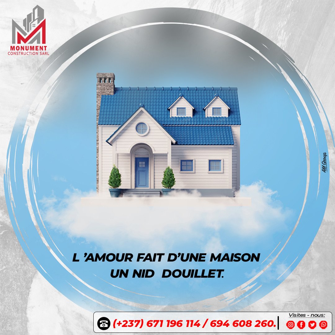 MONUMENTCONSTR1's tweet photo. "J’AIME MA MAISON"

J’aime ma maison confortable
En saison pluvieuse quand le froid rôde
En saison sèche lorsque le soleil pénètre par les fenêtres

J’aime ma maison et toi ?

#construction #rénovation #bâtiment #MNT" https://t.co/y3YN4p3Yyt
