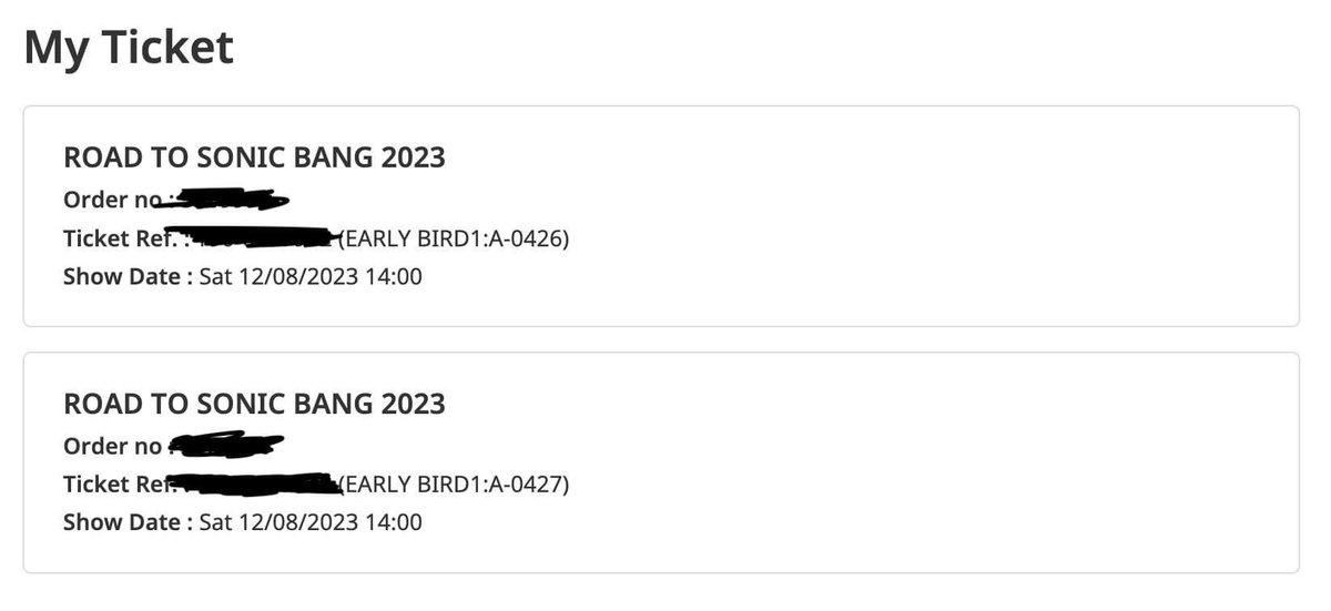 yhet92's tweet photo. SELLING 2 TIX

 ROAD TO SONIC BANG BANGKOK 2023 INTERNATIONAL MUSIC FESTIVAL

PHP 9,000 (THB 5416)

 RFS: Will watch VALLEY in Manila

will provide all the requirements for ticket claiming
price is slightly negotiable

#ROADTOSONICBANG #SONICBANGBKK #SONICBANG2023
#WTS #LFB https://t.co/Srd2CMScLZ