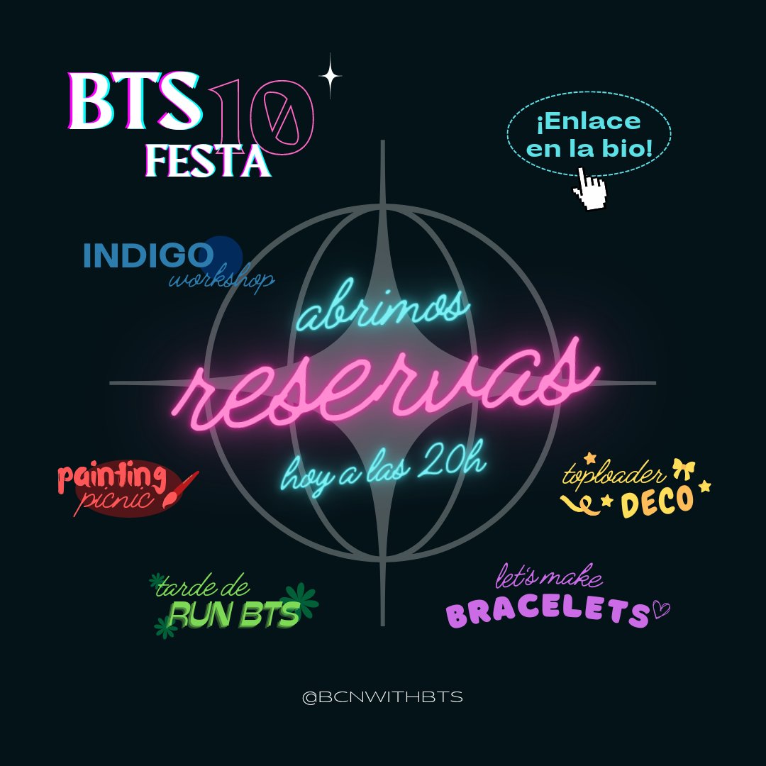 spainwithbts's tweet photo. RESERVAS ABIERTAS 📆
22.05 a las 20h - 04.06 a las 23:59h
Os recordmaos que por participar en cada taller tenéis una pegatina y una photocard de regalo 🎁 https://t.co/bMUE3xzort