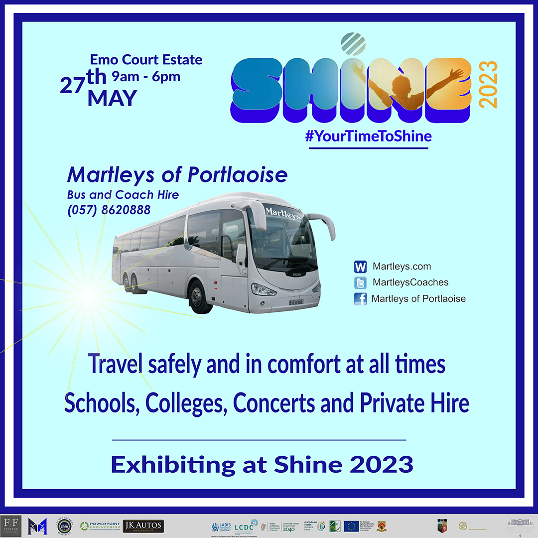 Travel safely &amp; in comfort at all times.
Schools, Colleges, Concerts &amp; Private Hire
For more information visit martleys.com call +353 57 862 0888 or email them to info@martleys.com
#shineinemo #fittestteaminireland  #fun  #familytime #laois #emocourt #free #FreeTickets