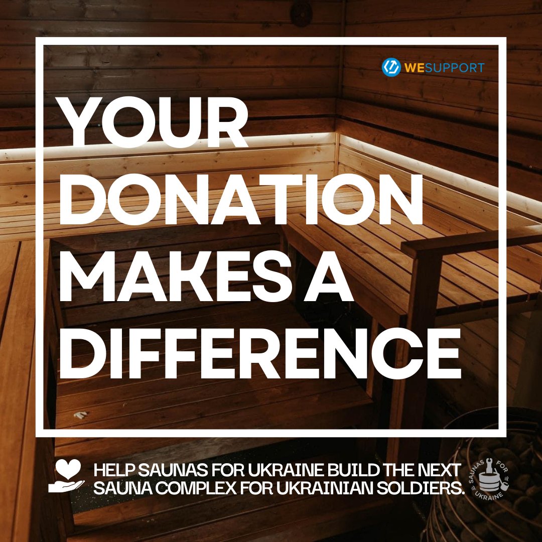 Together, we can make a difference! 🤝🏻

Help @Saunas4Ukraine to build the third mobile sauna and laundry complex for Ukrainian fighters to wash & recharge. 🇺🇦

Let's provide them with the care they deserve. 

Donate today 👉🏻 bit.ly/wesupport-saun…