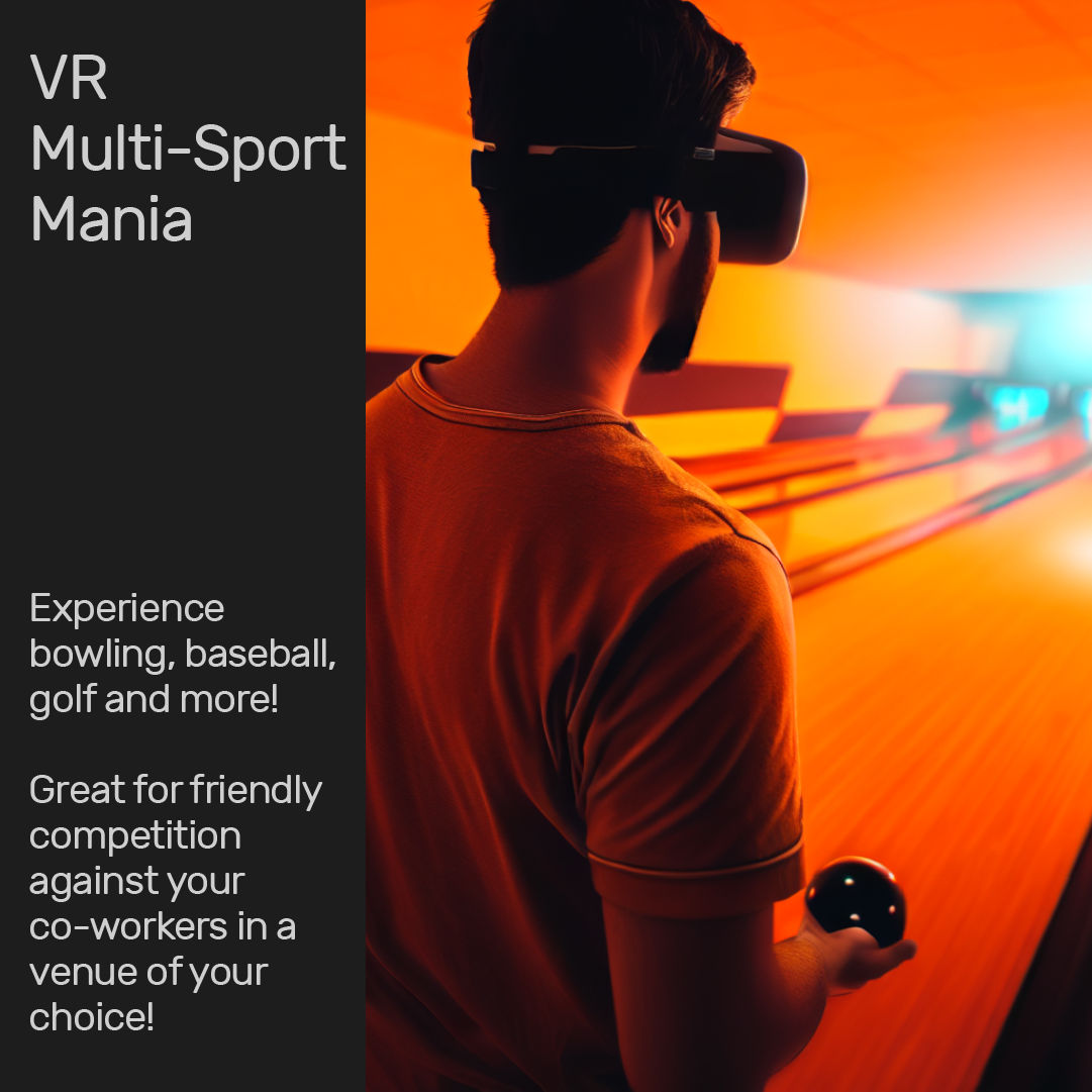 wehostglobal's tweet photo. Experience the thrill of bowling, baseball, table tennis, football and golf in your venue space with virtual reality technology 🎳 ⚾ 🏓 ⚽

Boost communication, collaboration, and strategy in a fun and engaging event! 📣

#virtualreality #teambuilding #networking #wimbledon https://t.co/EskzDOWPWm