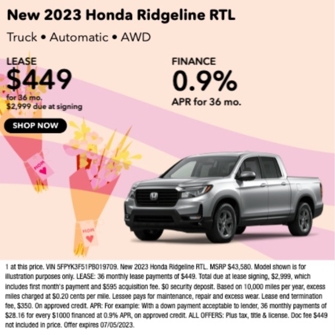 Unleash your inner adventure with the Honda Ridgeline! Click the link below to check out our other new car deals. 

bit.ly/newhondadeals

#toyota #letsgoplaces #toyotanation #toyotalife #toyotausa #toyotalove #toyotaperformance #baierltoyota