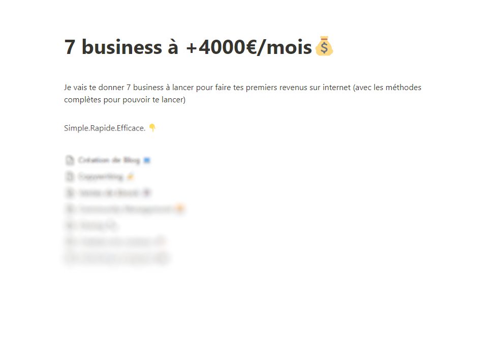 Maxime | Makxmarketing 🦅 (@copylearningmax) on Twitter photo 7 business qui te rapporteront +4000€/mois avant cet été.
Je te donne le process exact pour les mettre en place.
Prix de base : 49,99€.
Aujourd'hui je te l'offre. 🎁
RT & Commente "Biz" et je te l'envoie en DM. 7 business qui te rapporteront +4000€/mois avant cet été.
Je te donne le process exact pour les mettre en place.
Prix de base : 49,99€.
Aujourd'hui je te l'offre. 🎁
RT & Commente "Biz" et je te l'envoie en DM.