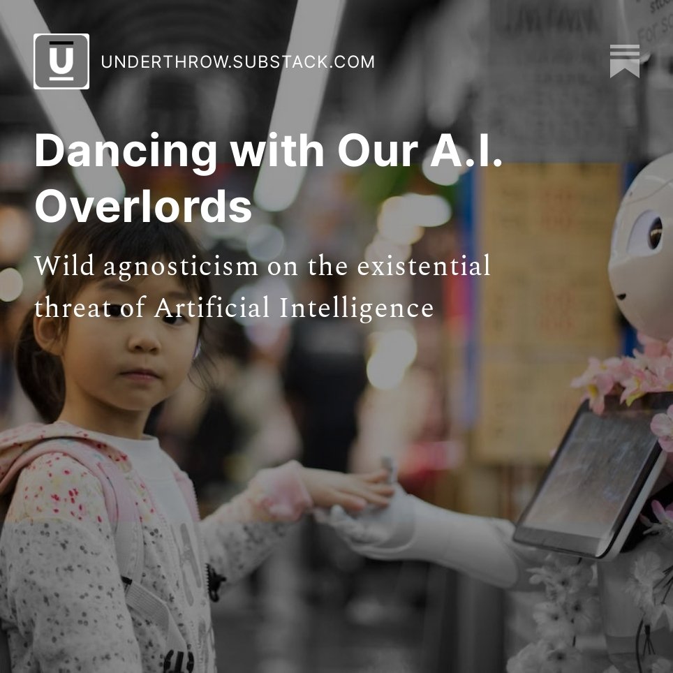 On the question of AI as an existential threat, I'm wildly agnostic--caught between <a href="/robinhanson/">Robin Hanson</a> and <a href="/ESYudkowsky/">Eliezer Yudkowsky ⏹️</a> 
tiny.cc/dancingAIoverl…
Still of interest, perhaps. <a href="/michaelporcelli/">Michael Porcelli</a> <a href="/maxmarty/">Areola Grande</a>