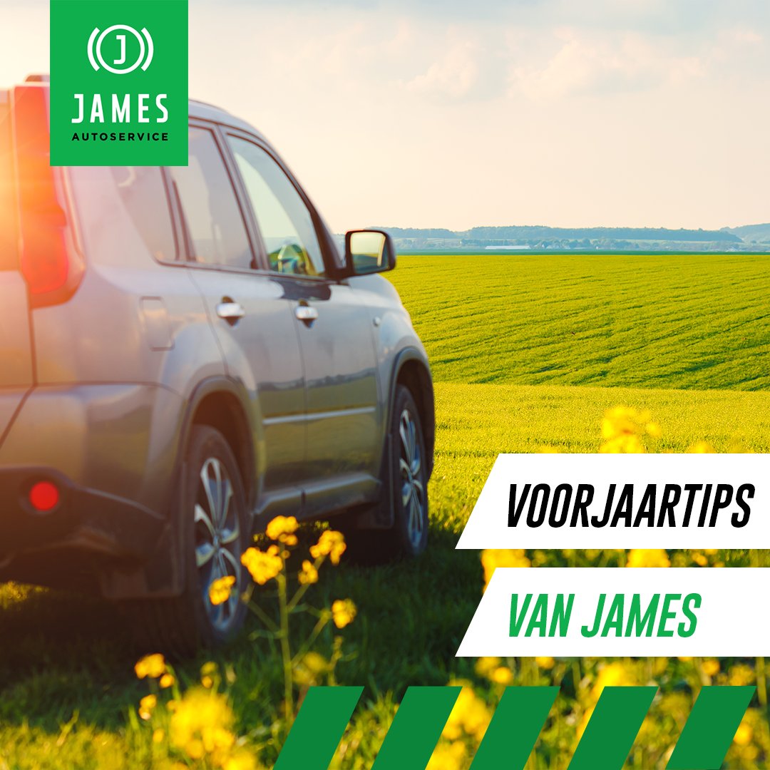 Het is voorjaar en dat betekent dat het tijd is om de auto tiptop in orde te maken.
Dit zijn de 5 JAMES voorjaar-tips die belangrijk zijn voor je auto:
• Voorjaarsschoonmaak
• Vloeistoffen checken
• Zomerbanden monteren
• Ruitenwisserbladen wisselen
• Interieurfilter checken