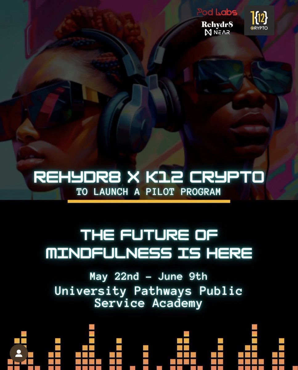 Proud to announce that we <a href="/k12crypto/">K12crypto</a> have partnered w <a href="/IRehydr8/">Rehydr8.io</a> to address mental health &amp; chronic absenteeism in schools in America! We will be bringing the first mental health single player game for students to go through guided meditation. 

A thread 🧵 for changing education