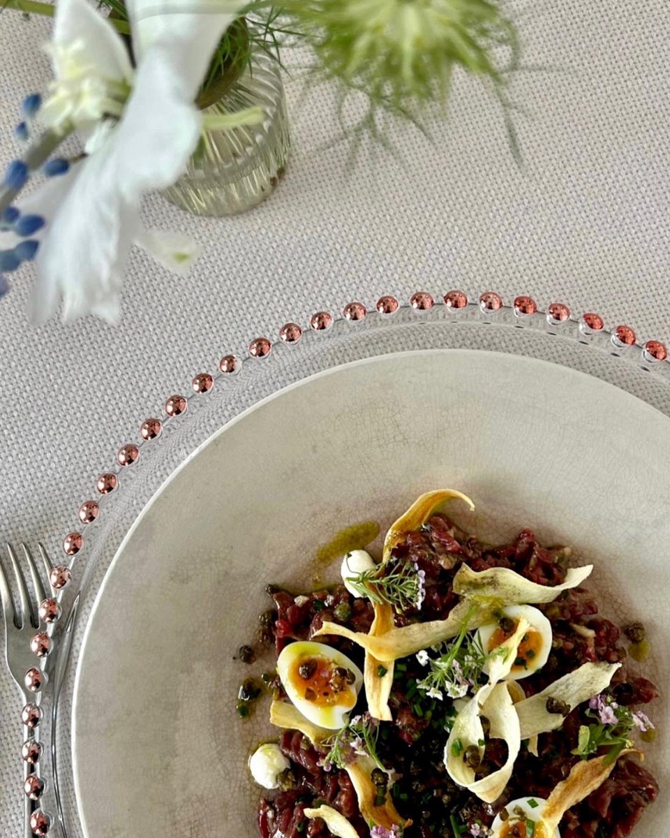 Glass Beaded Charger Plates🤍 

See our Instagram post for photo credit information 

WELLDRESSEDTABLES.CO.UK

#cateringequipment  #hire #london #londonevents #catering