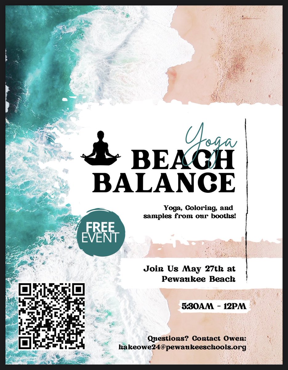 Carl Deffenbaugh (@carldeff) on Twitter photo This impressive group of <a href="/PewaukeeHS/">Pewaukee High School</a> students is tackling the mental health crisis head-on. As part of their Elements of Health and Medicine Insight class, they organized a free event this Saturday. Beach Balance will have yoga, health products, therapy information and more. This impressive group of <a href="/PewaukeeHS/">Pewaukee High School</a> students is tackling the mental health crisis head-on. As part of their Elements of Health and Medicine Insight class, they organized a free event this Saturday. Beach Balance will have yoga, health products, therapy information and more.