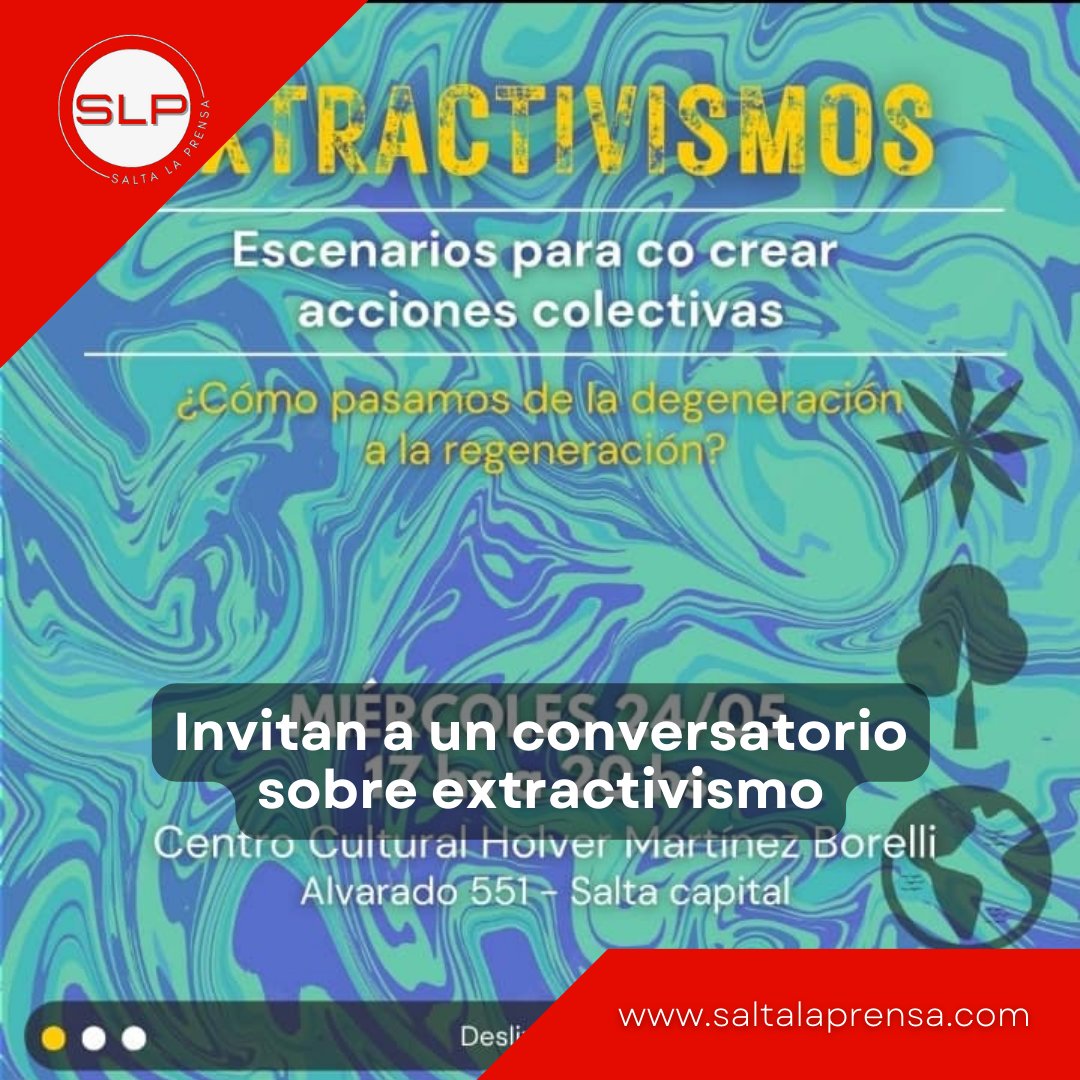 “Extractivismos: Escenarios para co crear acciones colectivas'
.
.
.
Más en t.ly/HZwc

#BastadeEcocidio #BastaDeVenenos #PueblosEnResistencia #Extractivismo #Salta