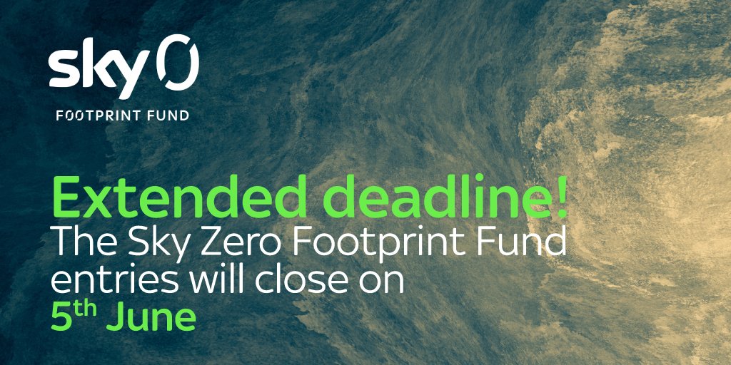 📣 Entry Deadline extended for the £2m Sky Zero Footprint Fund (5th June) – giving you a bit more time to make sustainable attainable 👉 bit.ly/45gzCb7 #gozero