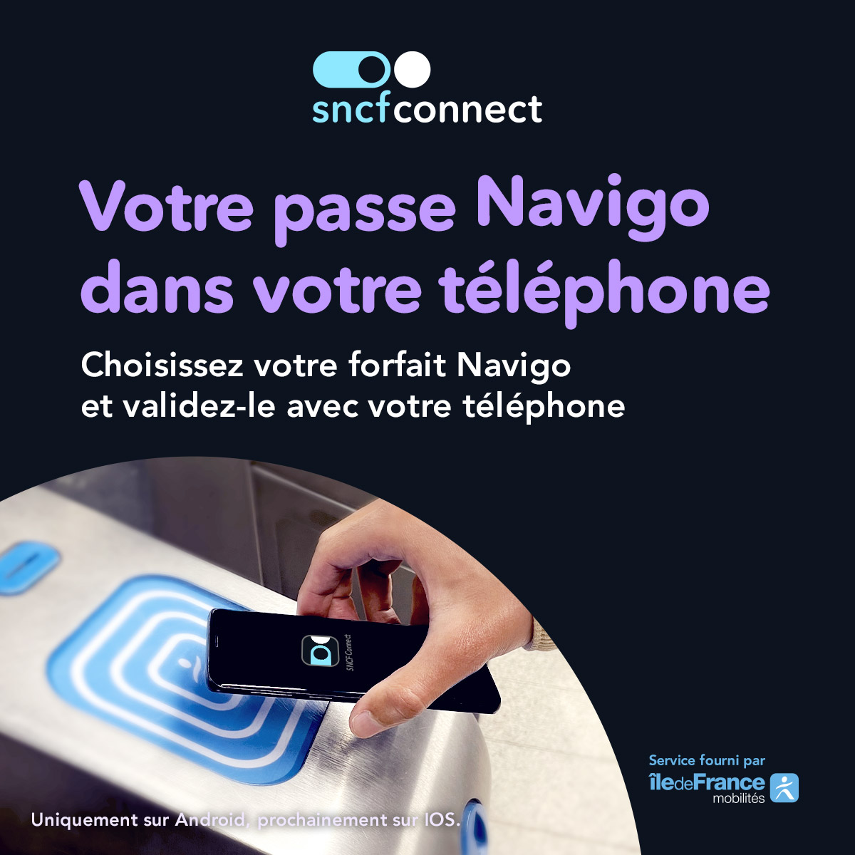 Au revoir les files d'attente ! 👋 Intégrez votre Passe Navigo dans votre téléphone et facilitez tous vos déplacements ✨ Pour plus d'informations ➡️ bit.ly/42YKN6B