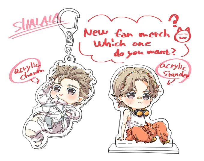 I love SHALALA fantastic TYs, and it's been a long time since I've wanted to make goods for them. If I make these, would anyone want one? And which do you prefer, Charm or Standee? 🧐