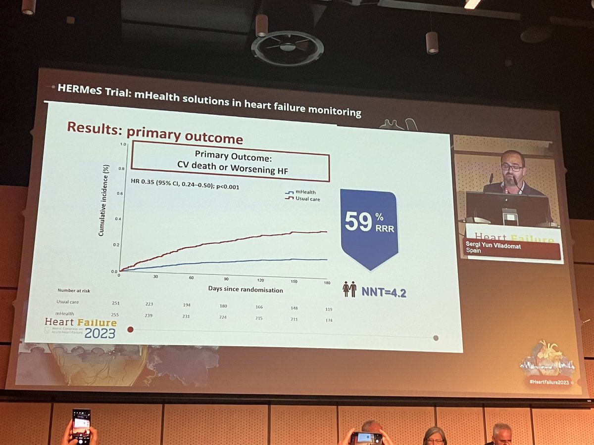 hbellvitge's tweet photo. 🫀Els excel·lents resultats de l'assaig clínic HERMeS, pioner al món sobre aplicació de #telemedicina i #mHealth a la Insuficiència Cardíca, liderat per l'#hbellvitge i BioHeart d'@idibell_cat, presentats a #HeartFailure2023 d'@escardio 

Enhorabona, equip! 👏👏 
#orgullbellvitge https://t.co/iGgWSpKnVT