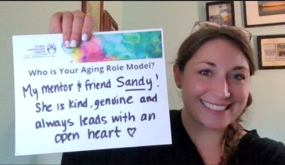 MCOAging's tweet photo. We’re celebrating Older Americans Month by shining a spotlight on the people who inspire us. MCOA's Operations and Community Relations Director, Krista George, is inspired by Sandy, her 81-year-old mentor and friend.  #PowerInAging https://t.co/XqwUo3qsji