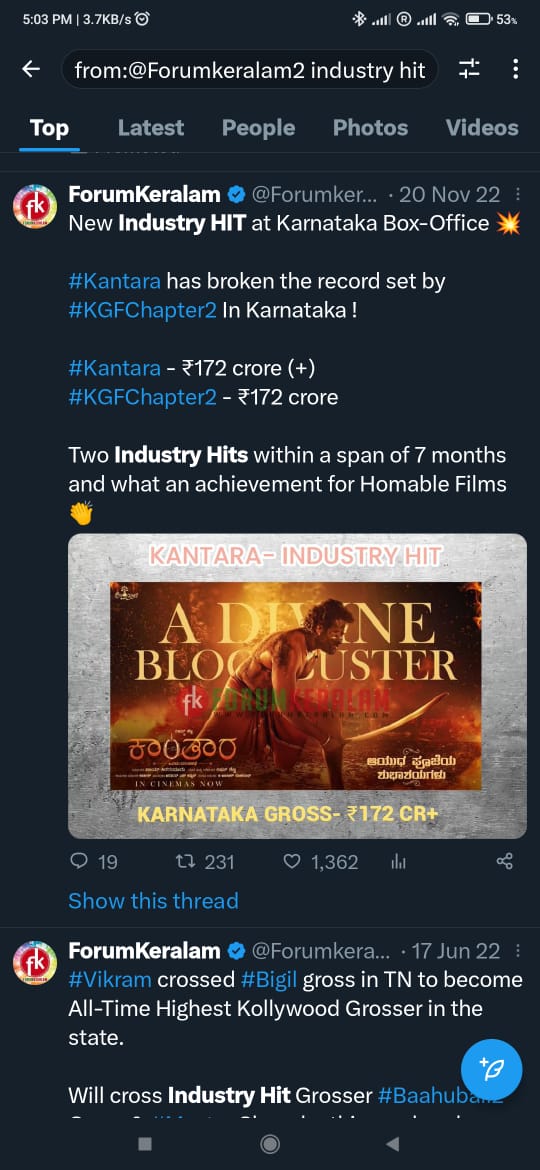 devil_level7's tweet photo. RT @itsmeStAbhi: Let's keep aside the reductions in #Pulimurugan figures.

So @VRFridayMatinee &amp; @Forumkeralam2 in your point of views this is what an industry hit means, No?

Anyway Mammootty won't get any new IHs,.. So keep holding other's Dick 😂🔥 … https://t.co/aPGUwsbr9j