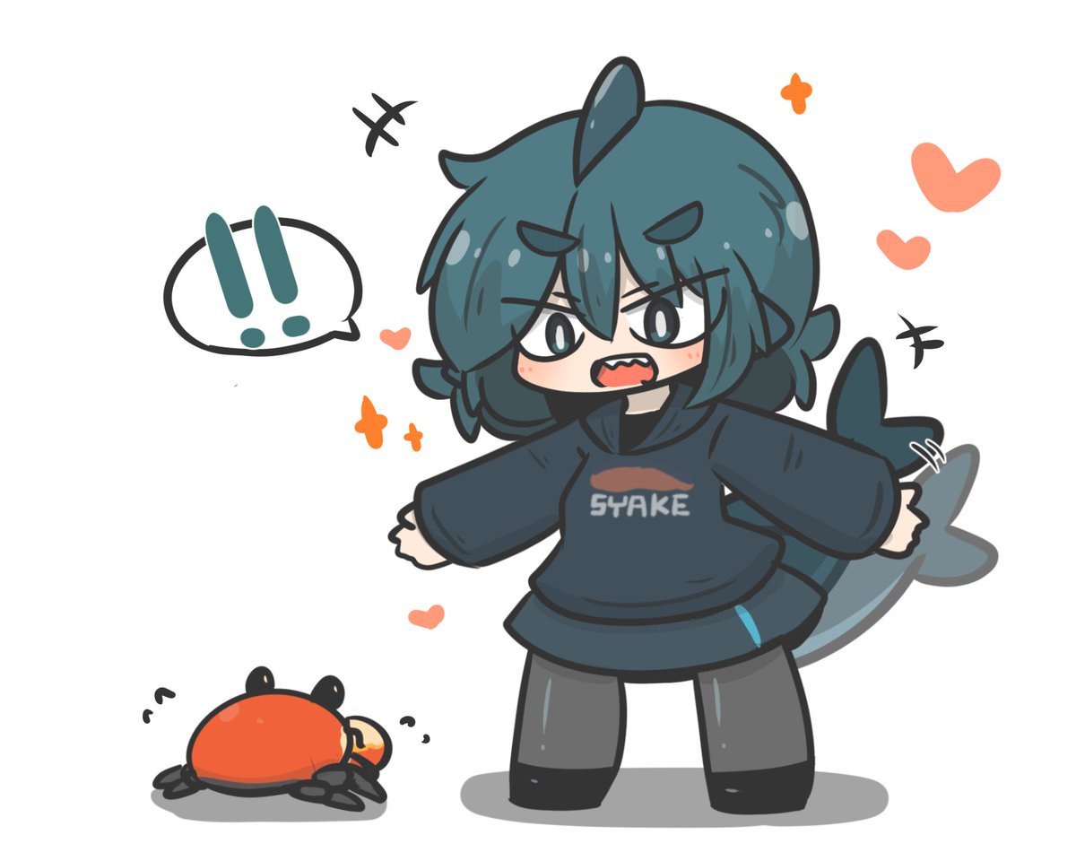 「フカちゃんはカニがすき(食べるのも) Fuka-chan likes crab.」|うに曹長のイラスト