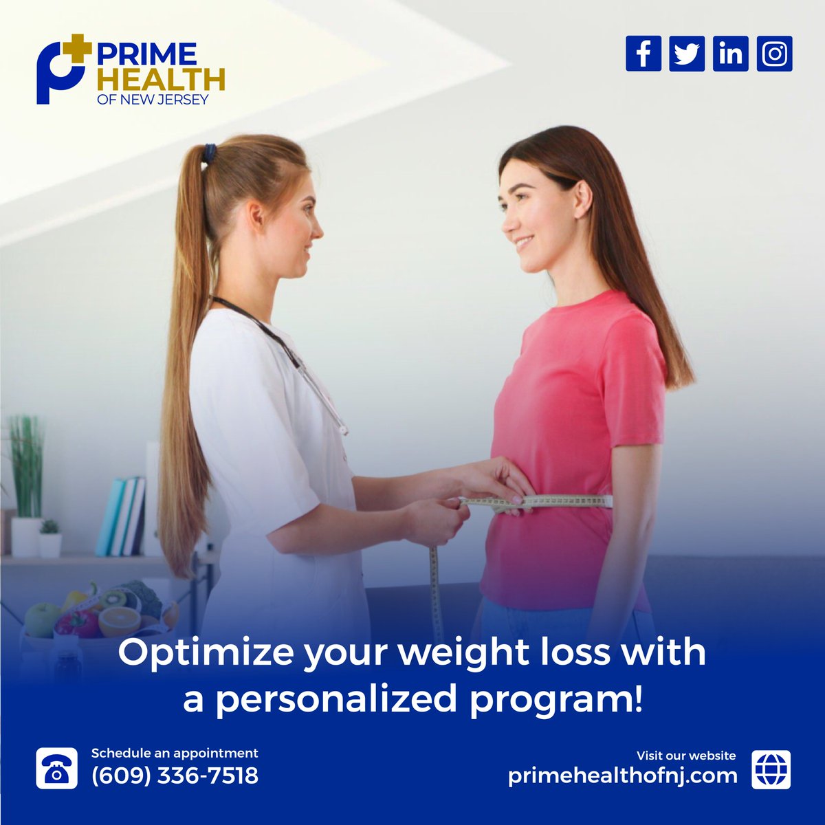 PrimeHealthofNJ's tweet photo. Say goodbye to excess weight and hello to a healthier you!
Discover the power of a personalized program with us, which is tailored specifically to your needs, and unlock the secret to effective weight loss
#medicalweightloss #PersonalizedApproach #PrimeHealthofNJ #mondaymotivaton https://t.co/IhTMpmzqhh