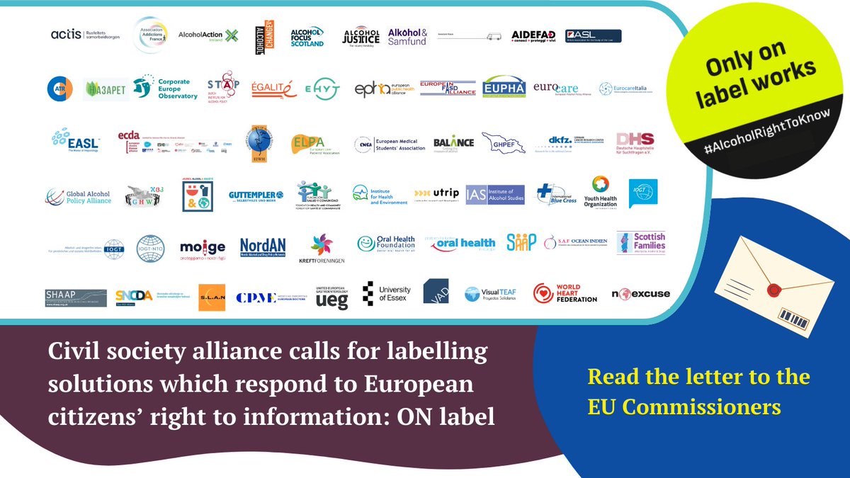 CPME_EUROPA's tweet photo. European doctors with many other civil society organisations call on the @EU_Commission to release their delayed #alcohollabelling proposal immediately.
READ THE OPEN LETTER ๐ https://t.co/6afV4iyvBb
#AlcoholRightToKnow https://t.co/Z05SxlPAt8
