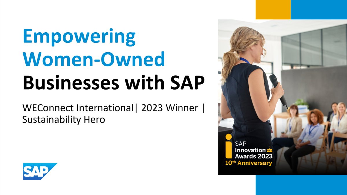 #SAPInnovationAwards winner WEConnect International leveraged SAP technology to achieve 95% growth in women-owned businesses. Learn how they are driving inclusive growth and gender equality. imsap.co/6010OlMAQ