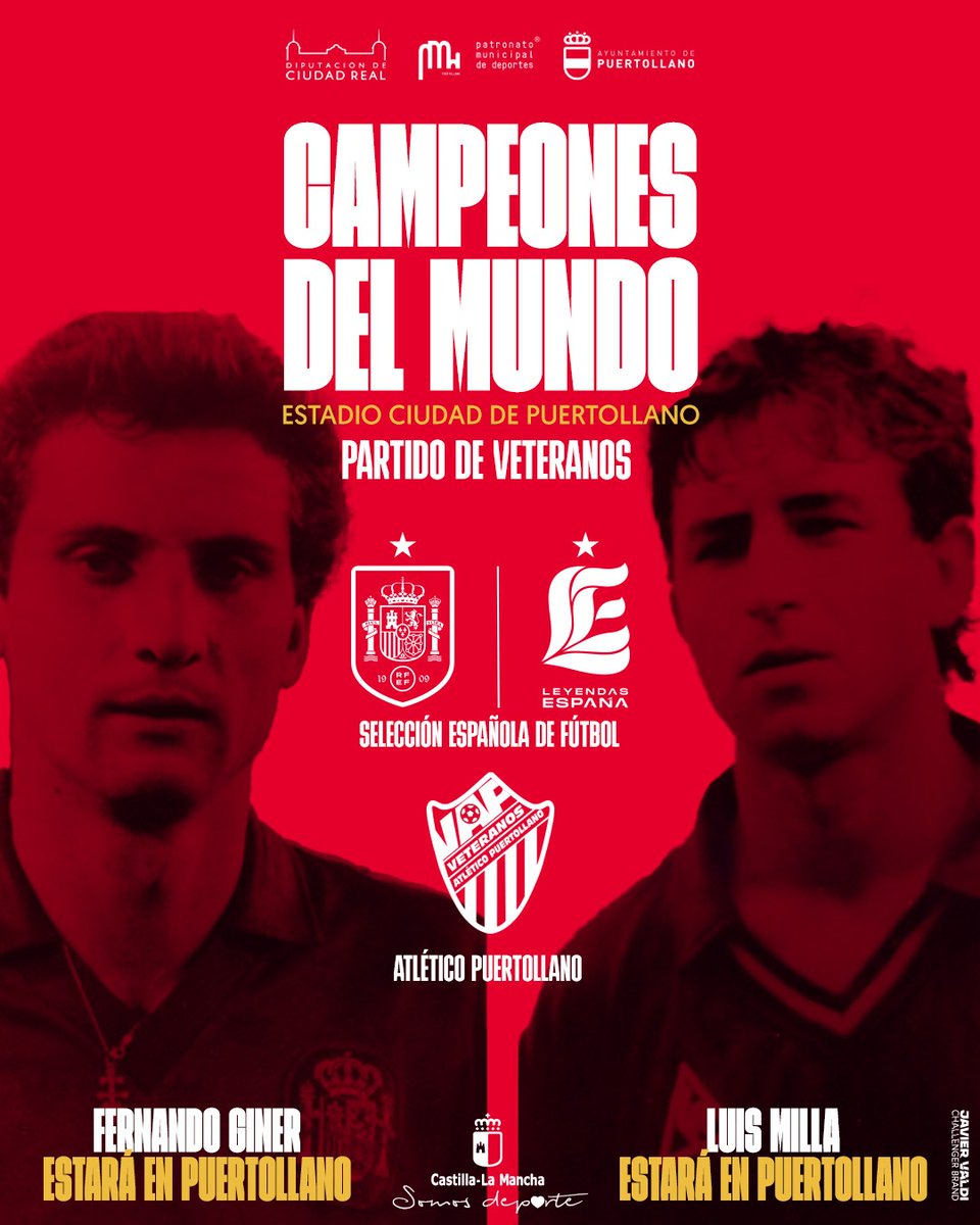 AtcoVeteranos's tweet photo. Y dos nuevos nombres que estarán en Puertollano el Sábado 27 de Mayo

FERNANDO GINER, que estuvo presentando el partido el pasado miércoles y LUIS MILLA

Ambos estarán con las @leyendasespana en el Cerrú https://t.co/zo24DFNSj3