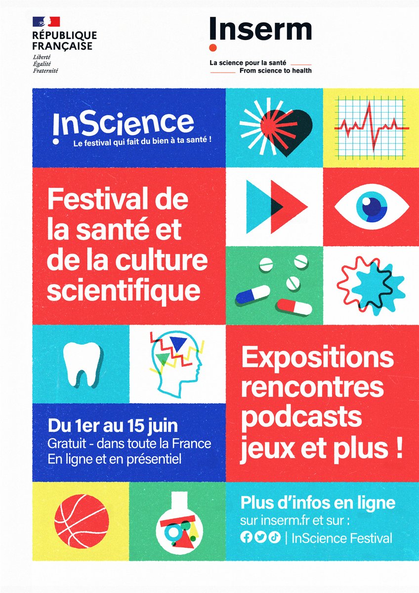 InScience_fest's tweet image. InScience, c'est quoi exactement, au delà du fait que ça fasse du bien à ta santé ?
C'est le festival de la santé et de la culture scientifique de l' @lnserm ! Mais encore ?
Réponses en thread ! 👇#santé  #inscience2023