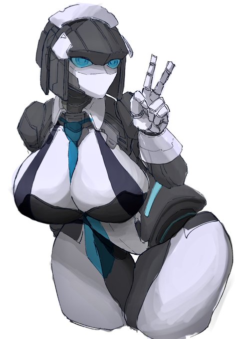 ピースをしてもらいました #ロボ娘 