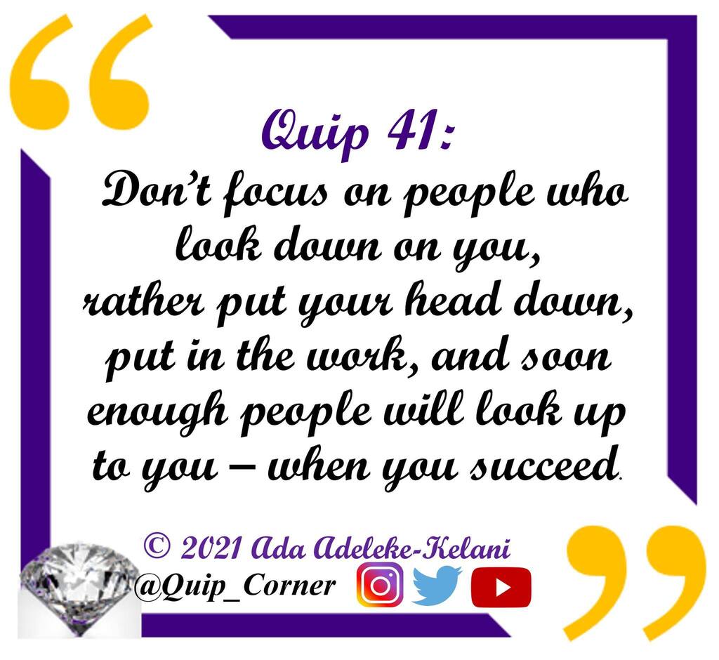 Quip_Corner's tweet photo. Video summary: Success ahead

Sometimes you need to put your head down if you see success ahead.

Please join me in the Quip Corner as Pastor Nike Aderibigbe shares her thoughts on a quip.

I look forward to reading your comments on this video: https://t.co/M3xm89XfuJ

If you e… https://t.co/RsZAEkhmCX
