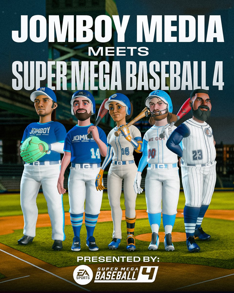 🚨 JOMBOY MEDIA IS IN A VIDEO GAME 🚨 We teamed up with Super Mega Baseball 4 so you can play as your favorite Jomboy Media personalities in the game!