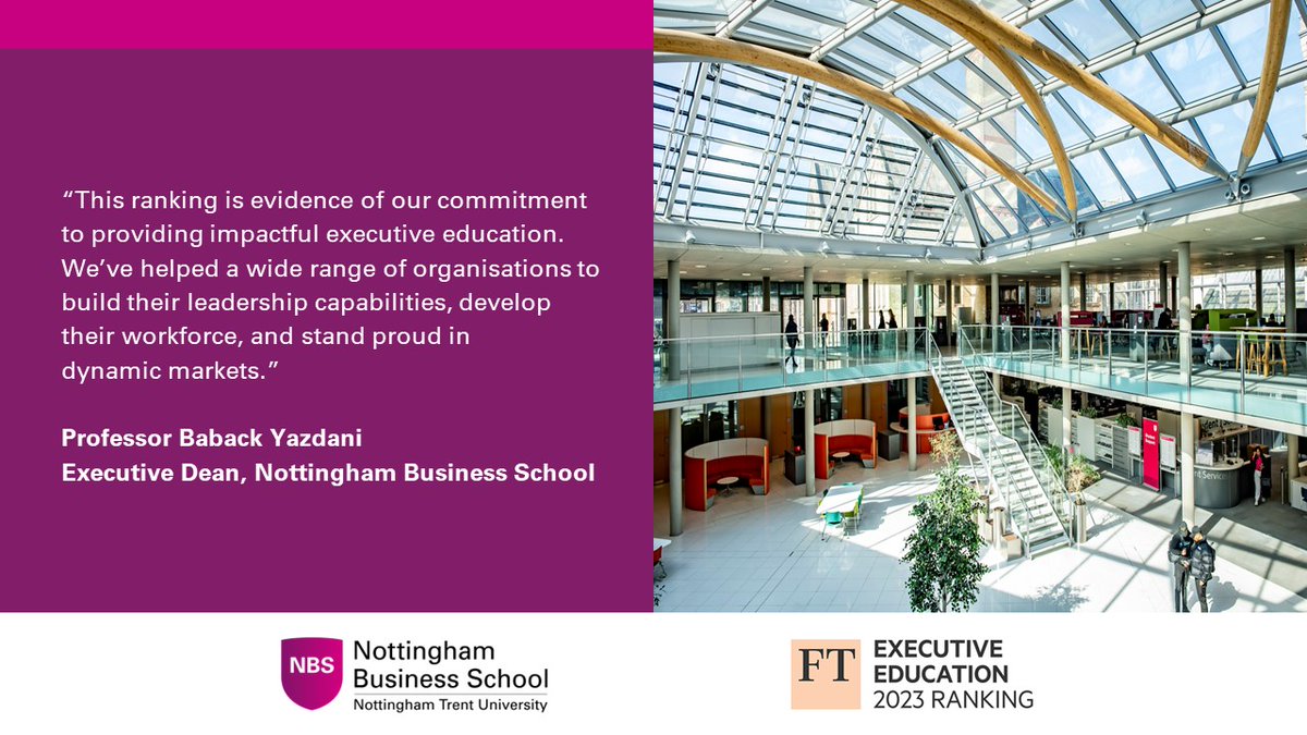 🎉 We’re delighted to announce that we have been ranked as one of the world’s top business schools for executive education by the Financial Times.

Read more👉 ntu.ac.uk/about-us/news/…

#executiveeducation #lifelonglearning #businessschool #emba