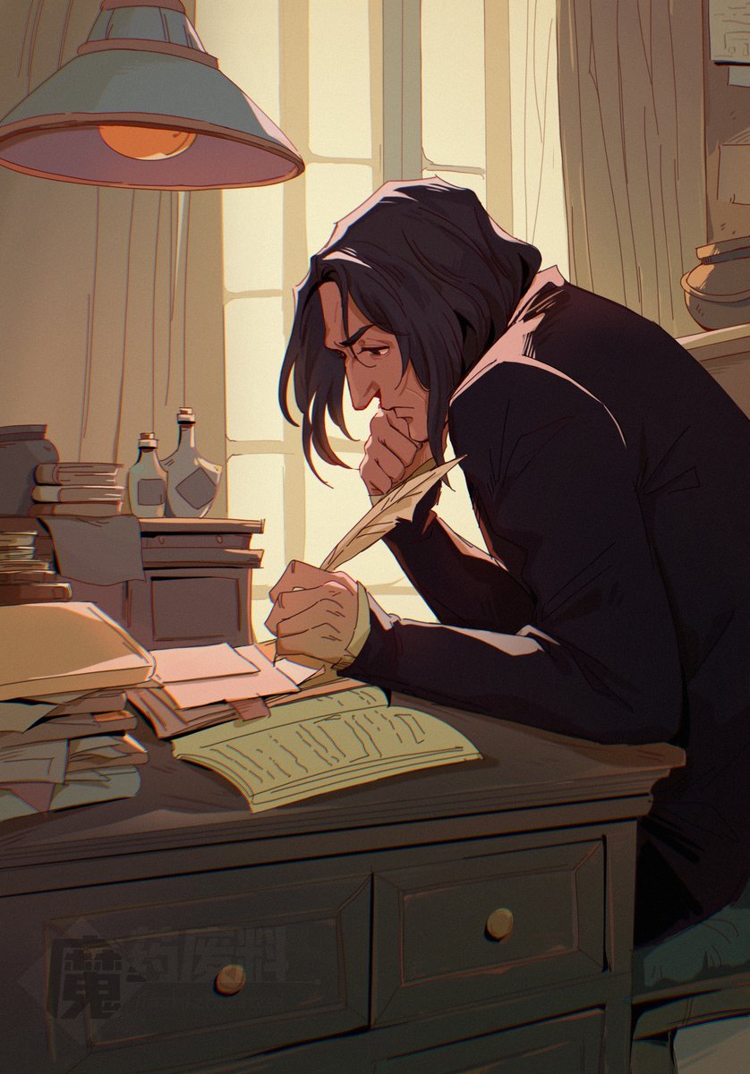 #Snape #スネイプ 在蜘蛛尾巷的假期，无聊的随便写写画画