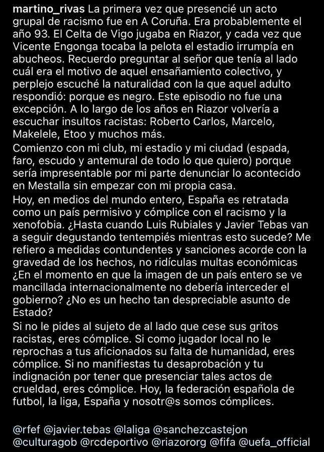 pedrobarbero's tweet photo. Martiño Rivas, olé muy fuerte por él. No hay medias tintas. No hay peros. No hay excusas... https://t.co/g7eRfGrBqZ
