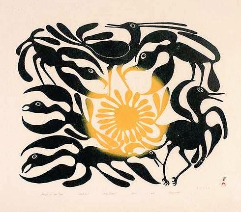 The Arrival of the Sun, 1962 by Inuk artist Kenojuak Ashevak #WomensArt