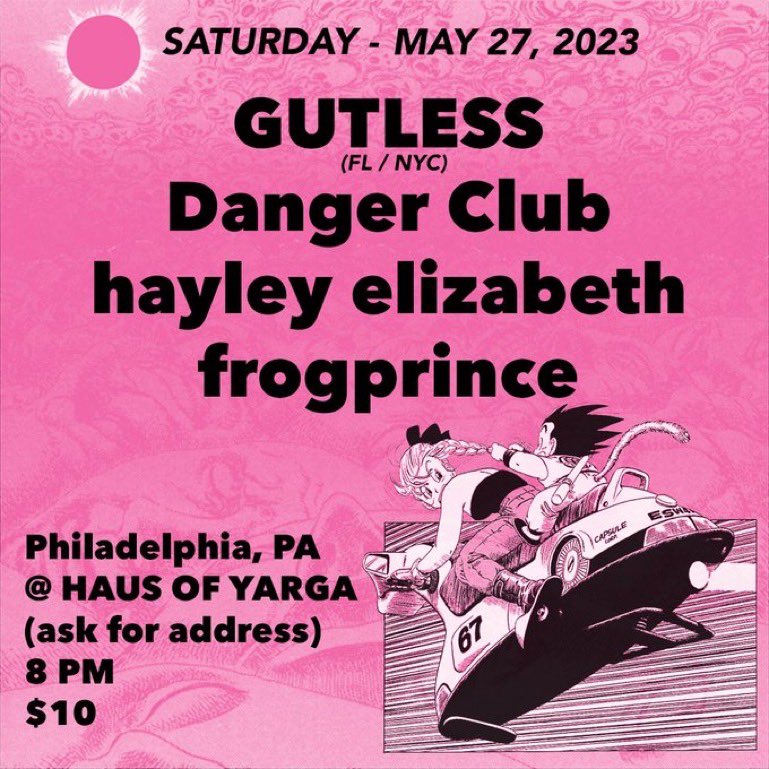 SHOW SHOW SHOW SHOW!

Philly! This Saturday! With <a href="/gutless1312/">GUTLESS | 2015-2025</a>, @hayleyysparxx_, and frogprince! It’s gonna rip so much! Get at us for the addy!