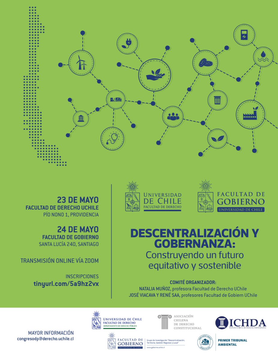 Queremos invitarles al Congreso "Descentralización y Gobernanza: Construyendo un futuro equitativo y sostenible", que se realizará en modalidad presencial y online.

🗓️23-24 mayo
⌚️09:00 horas
📝Inscripciones: bit.ly/3MuS6gG
💻Revisa el programa: bit.ly/3WnzsuA