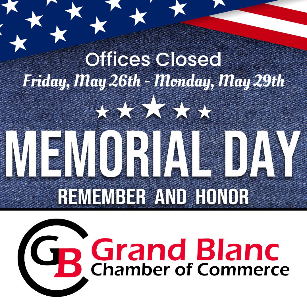 GB_Chamber's tweet image. Just a reminder that the office is closed Monday, May 22nd for the Golf Outing and Friday, May 26th-Monday, May 29th for Memorial Weekend!  Have a great week and make sure to check out all of our upcoming events in this weeks email that is attached! https
conta.cc/3ofIXiR