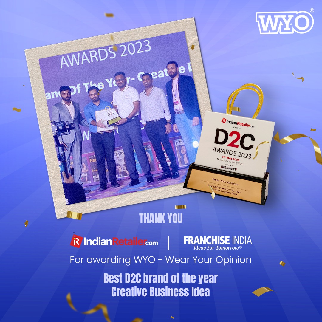 WYONOW's tweet photo. We are honored to be recognised as the Best D2C Brand in Creative Business Idea category! 

WYO has now grown to 35 stores across Pan India, bringing our unique products closer to you. Join our journey of innovation and convenience. 

#D2C #RetailExpansion #Innovation https://t.co/wCnoNqdTSC