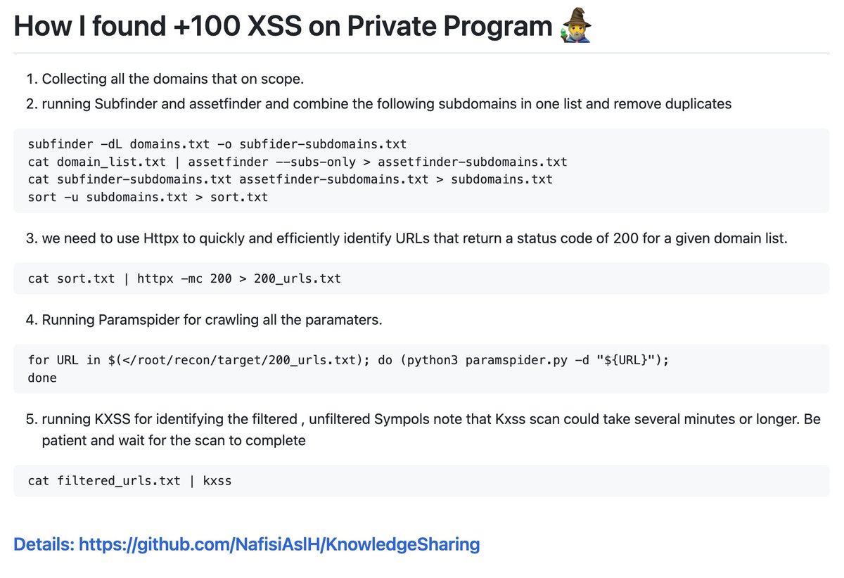 How I found +100 XSS on Private Program 🧙‍♂️

github.com/NafisiAslH/Kno…

#bugbountytip