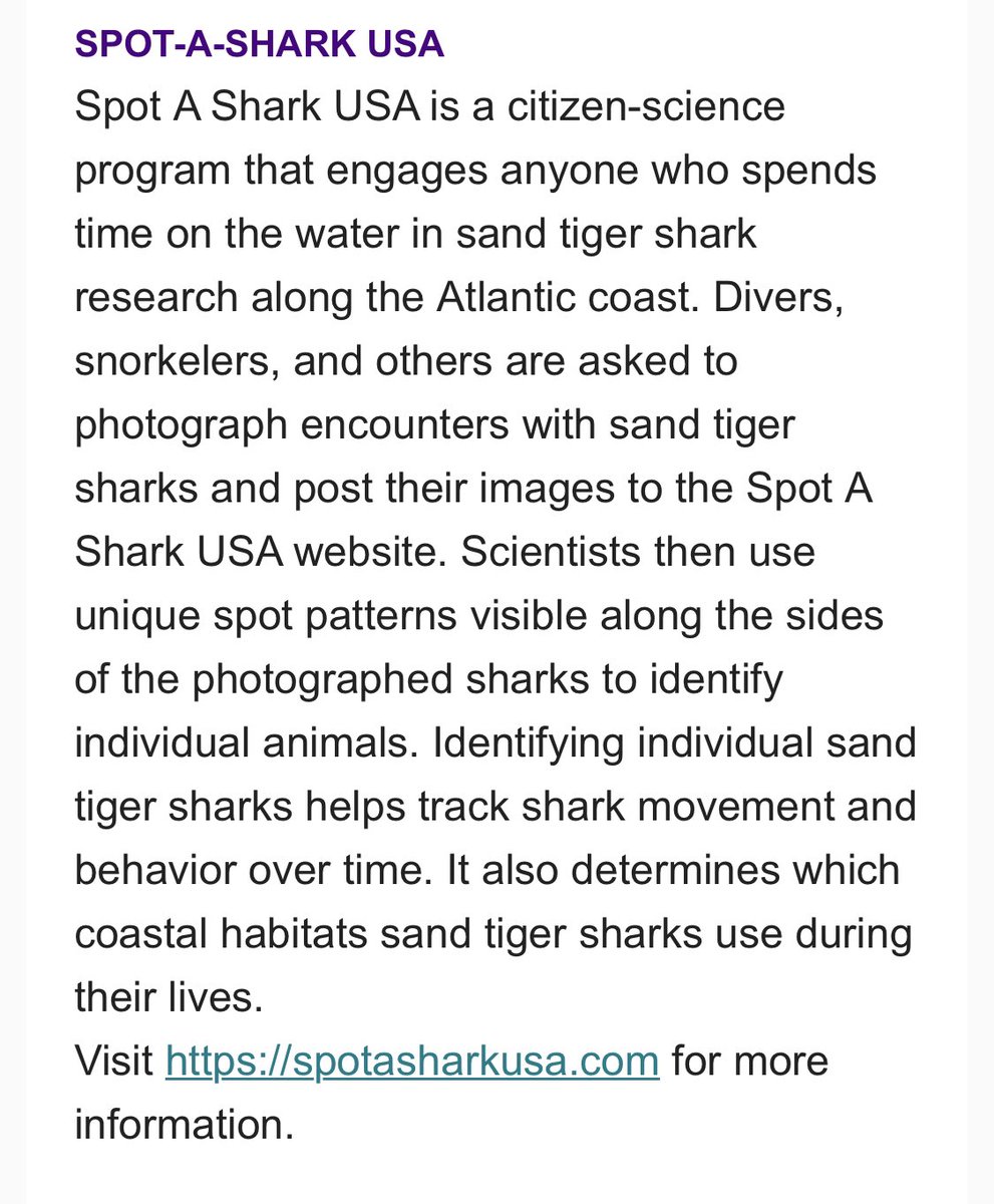 SeaPriceNC's tweet photo. Thanking the Association of Zoos and  Aquariums’ SAFE Sharks and Rays for the Spot a Shark shout out! We can’t do our research without our great dive community! https://t.co/5pBGPLtzb7