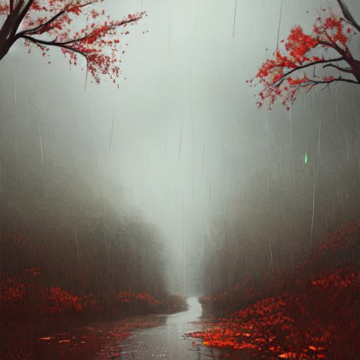 PerilousPrimate's tweet photo. the rain in throws of autumn
the rain in waves of springtide
#sixwords #timestwo #poetry #micropoetry
#aiart #aiartwork #writingcommunity
(poem-generated image) https://t.co/LqTcoFKBMu